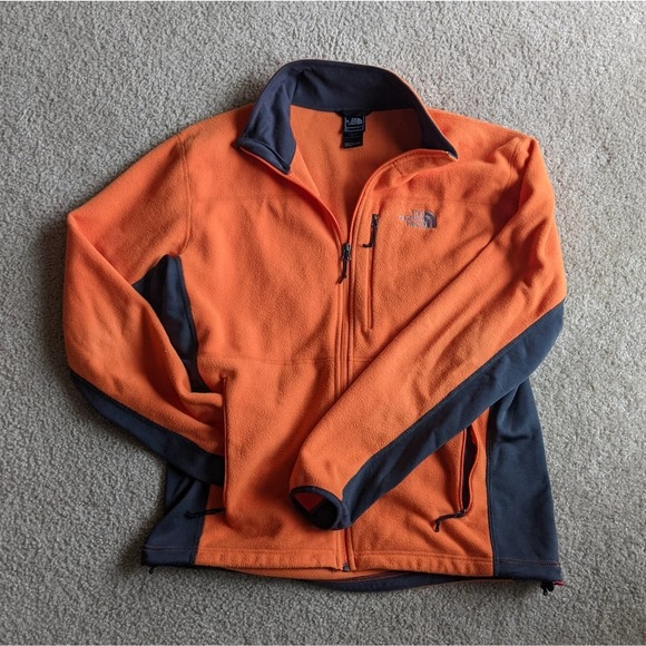 The North Face Other - North Face Fleece Orange Gray Full Zip Large